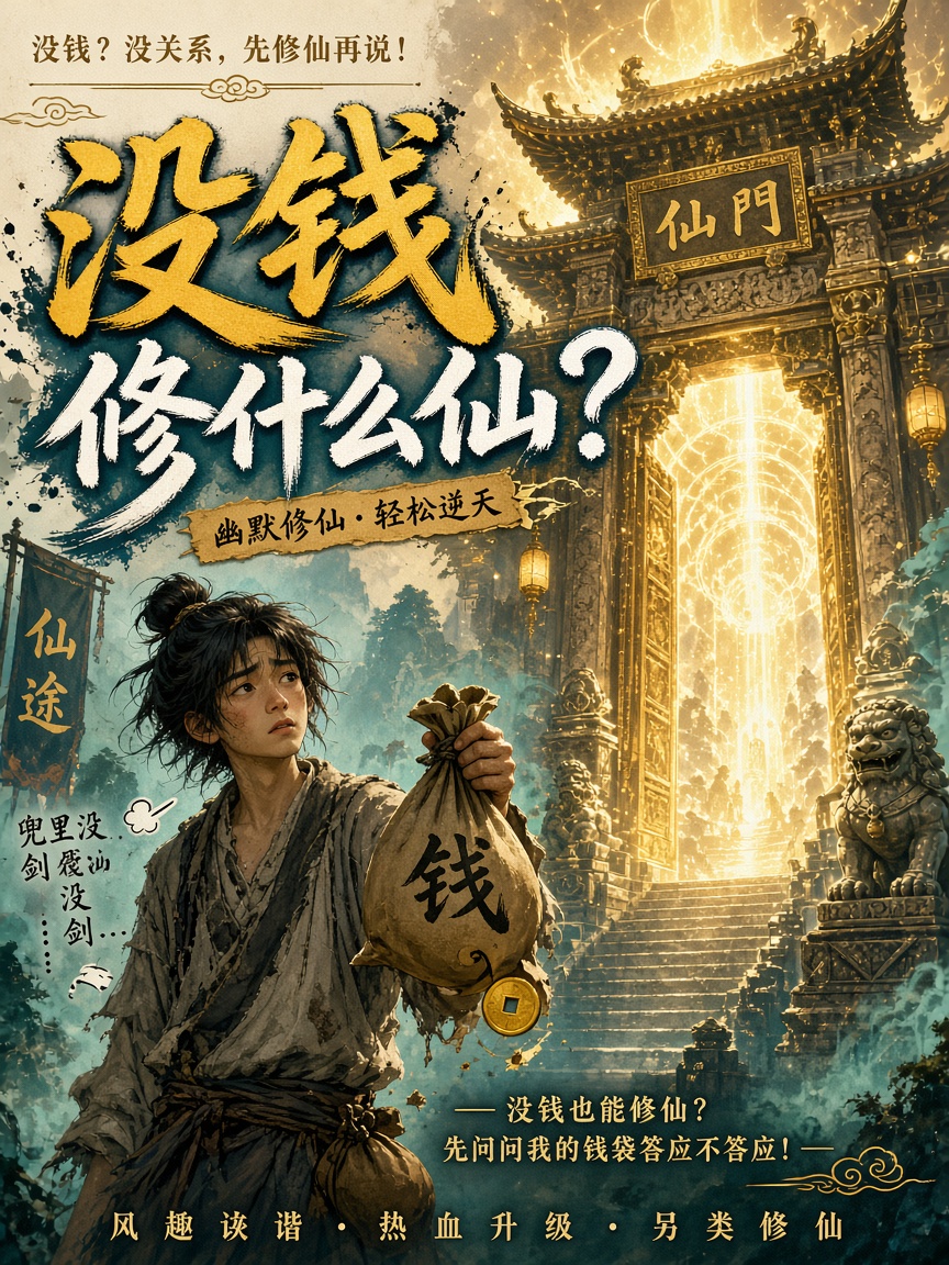 《没钱修什么仙？》AI主题封面